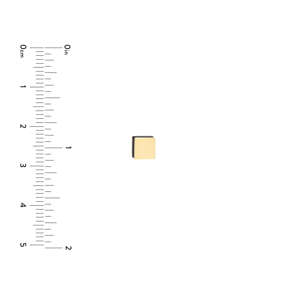 Gold and Black Enamel Stud Earrings