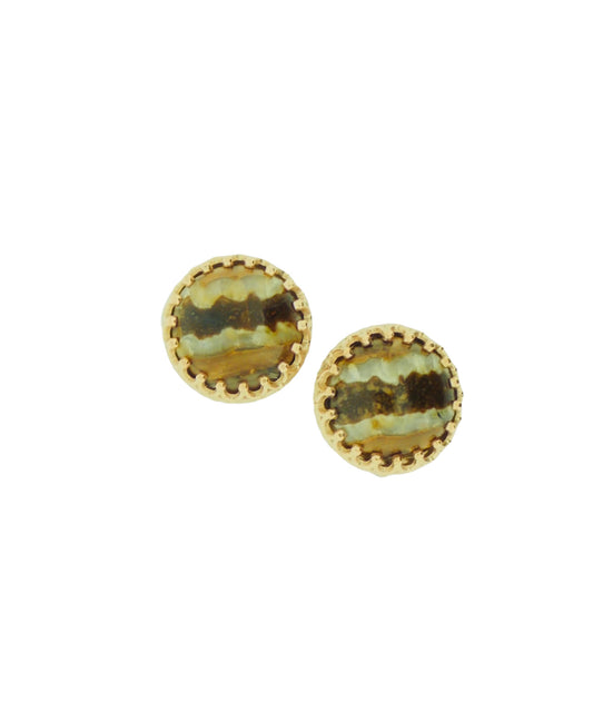 Rose Gold Fossilized Woolly Mammoth Earring
