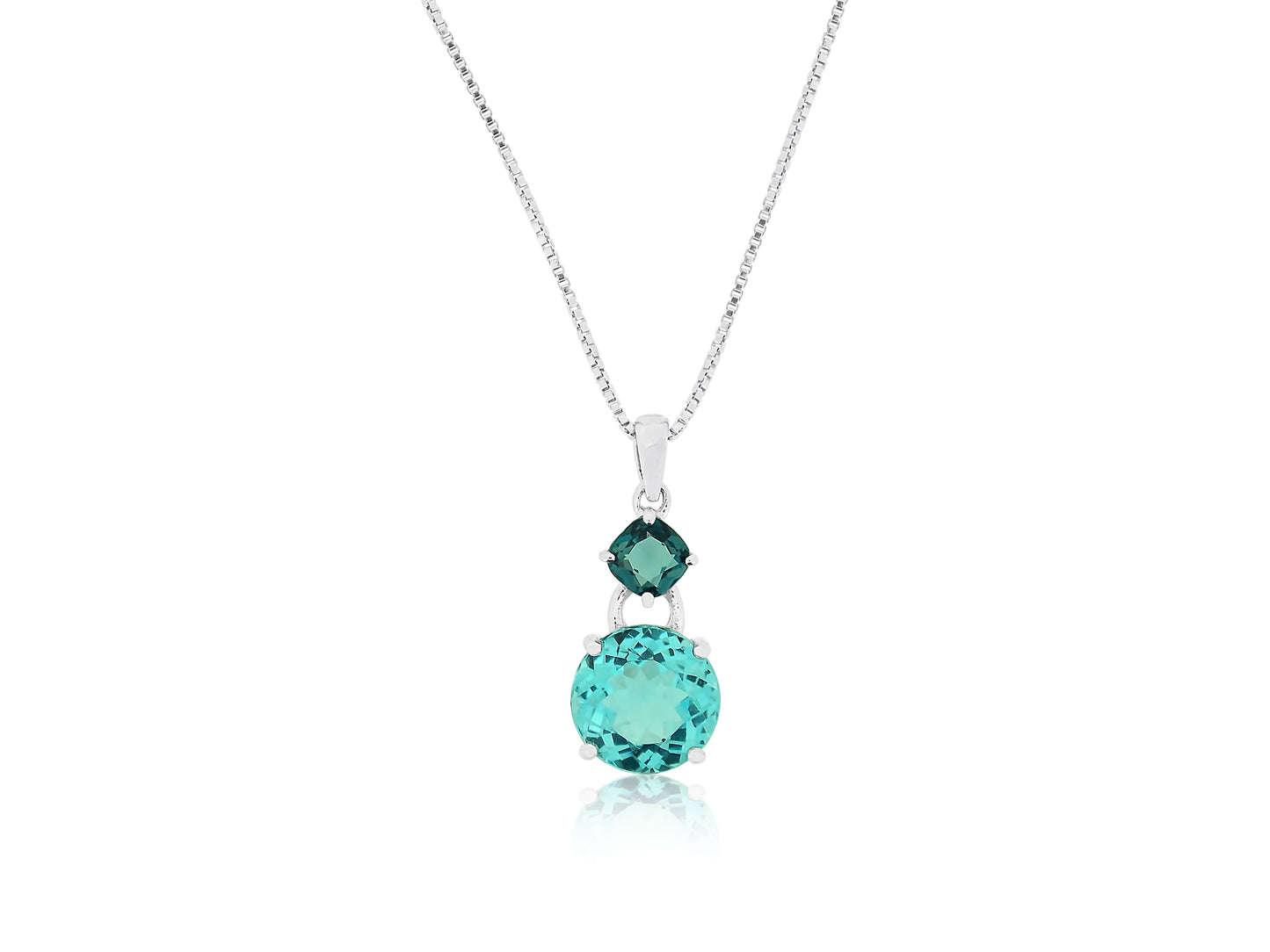 Double Topaz Silver Pendant