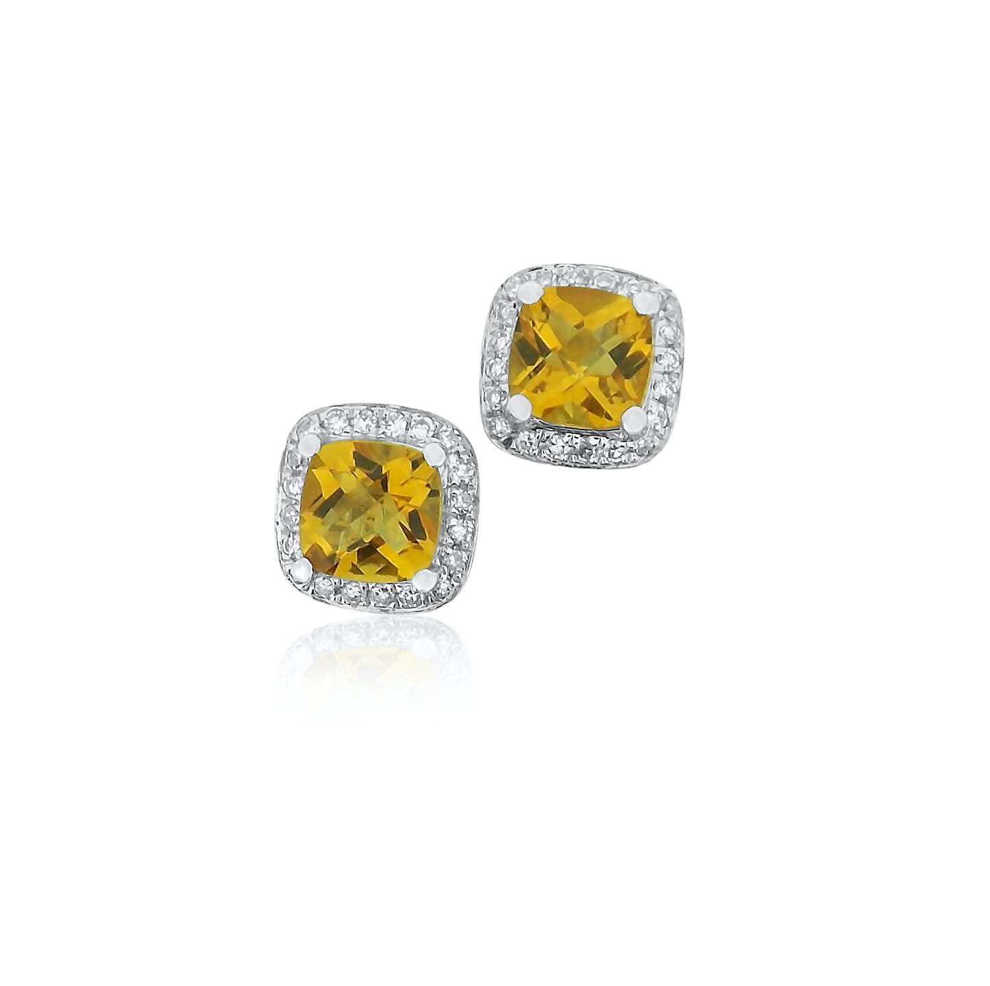 Citrine and Diamond Earrings