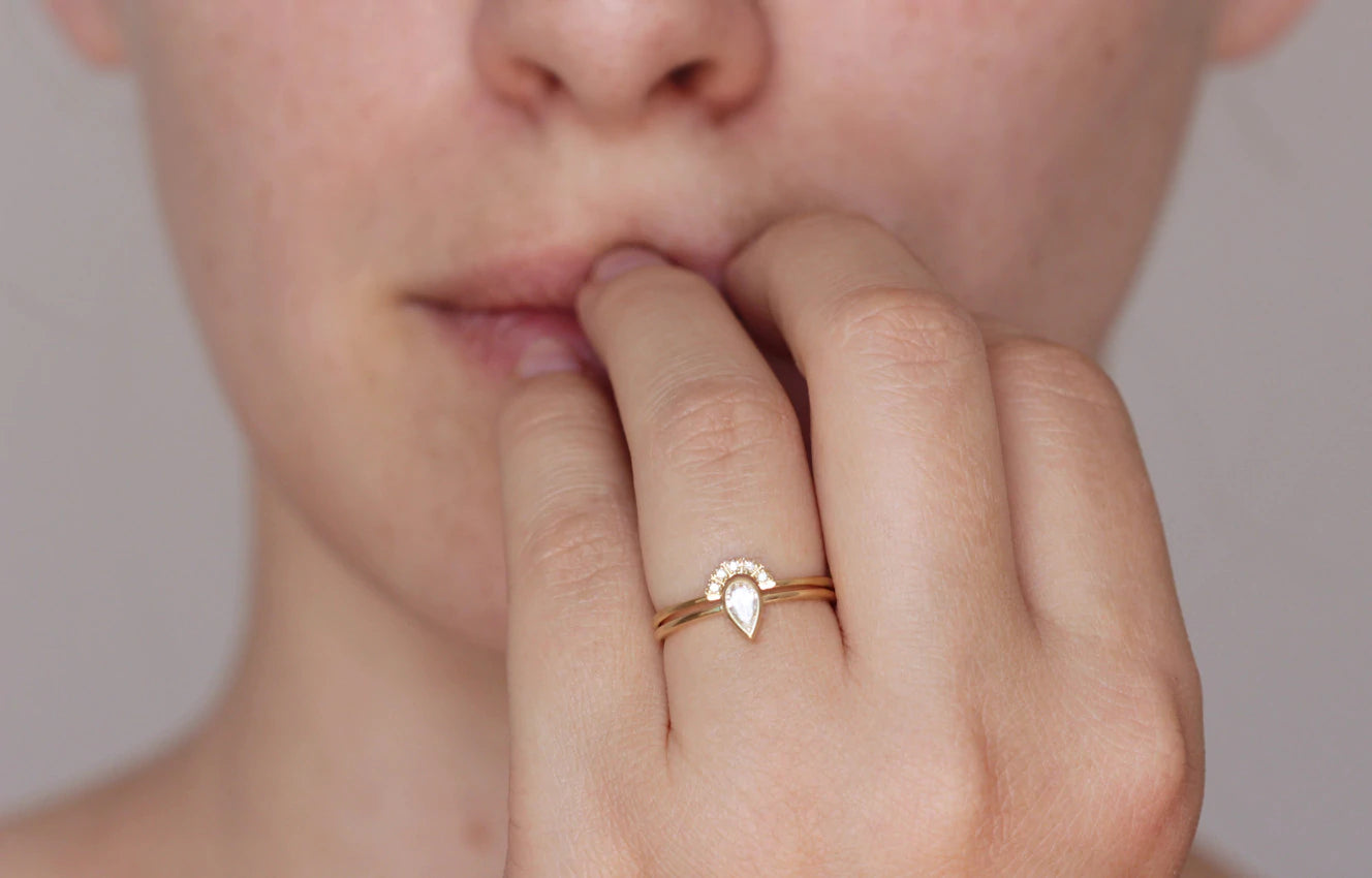 Pear Diamond Wedding Set