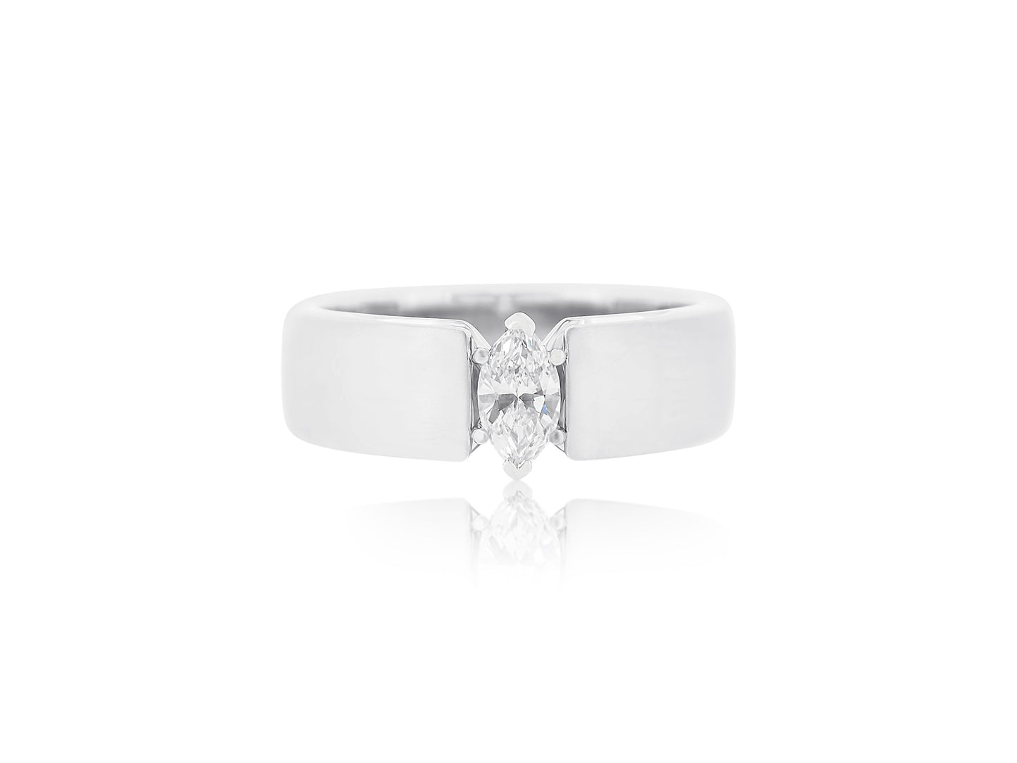 Solitaire Brushed Custom Ring