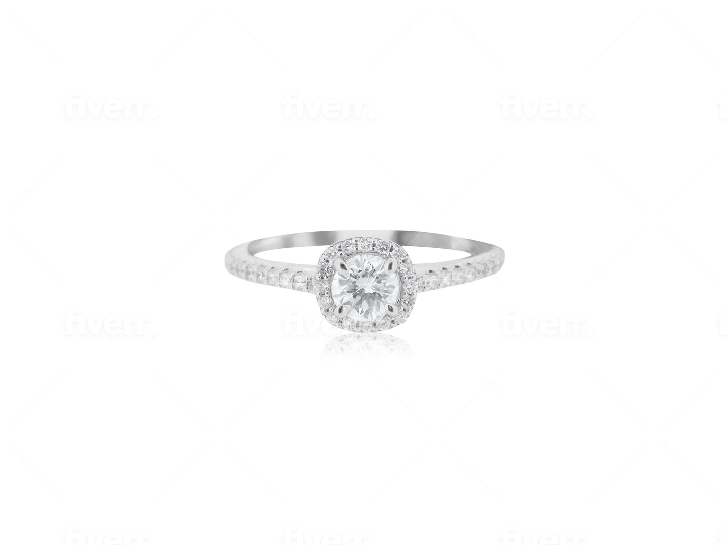 Diamond Halo Engagement Ring