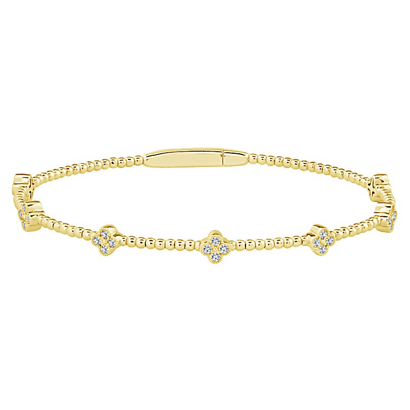 Diamond Cluster Gold Braclet