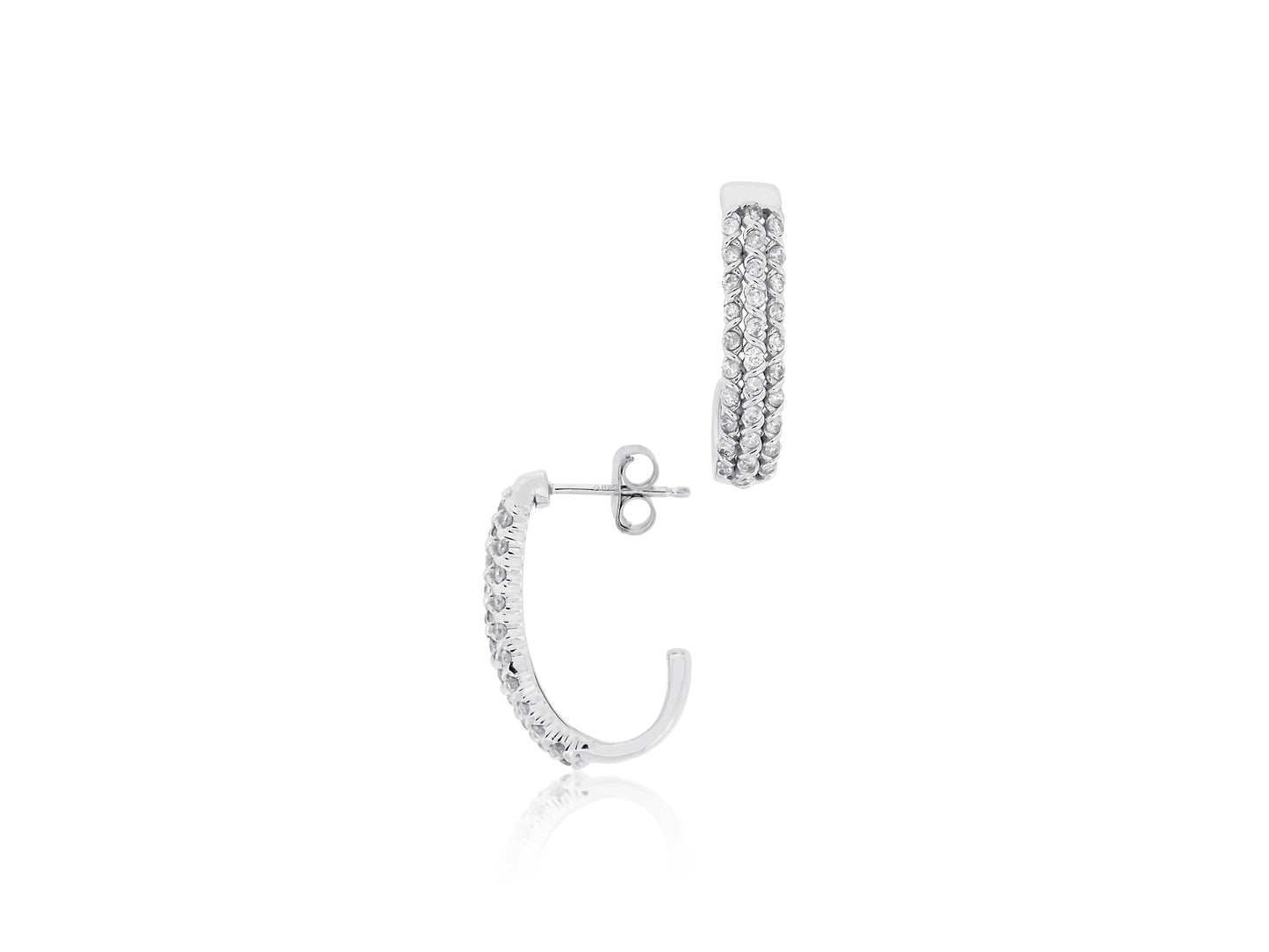 Diamond Half Hoop Earrings