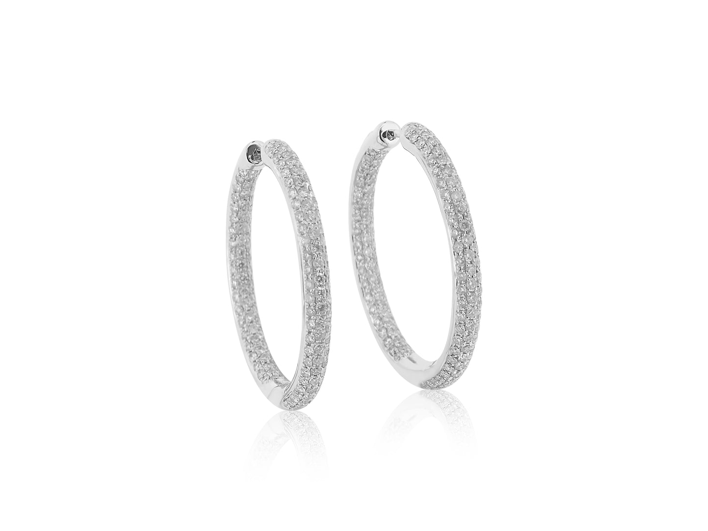 Diamond Hoop Earrings Paved