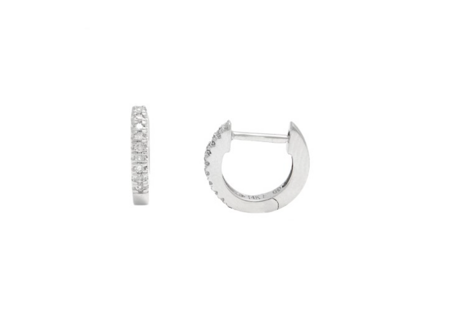 Diamond Huggie Earrings in White Gold