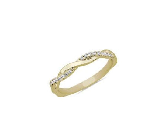 Diamond Gold Twist Band