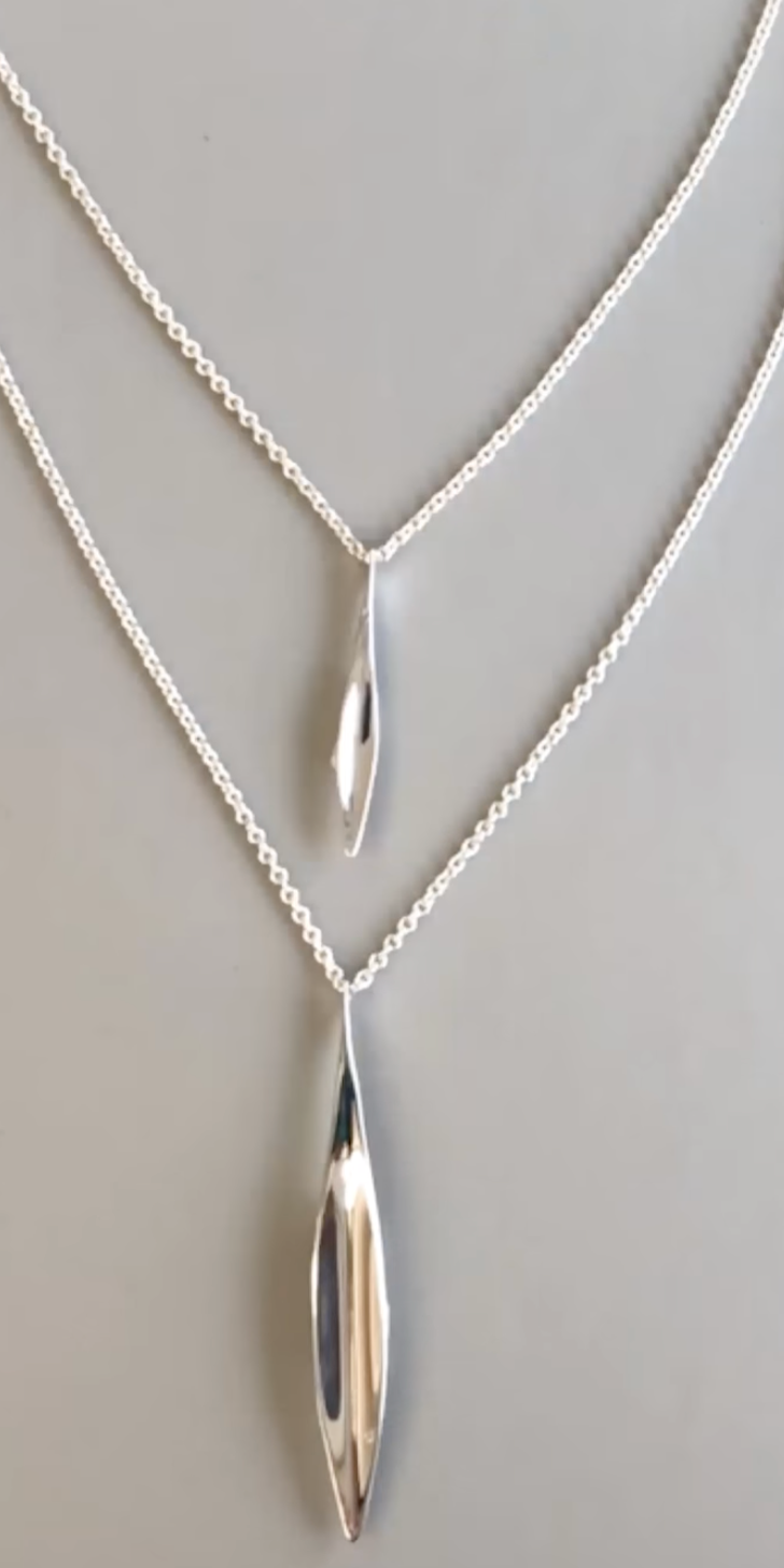 Double Layer Silver Pendants