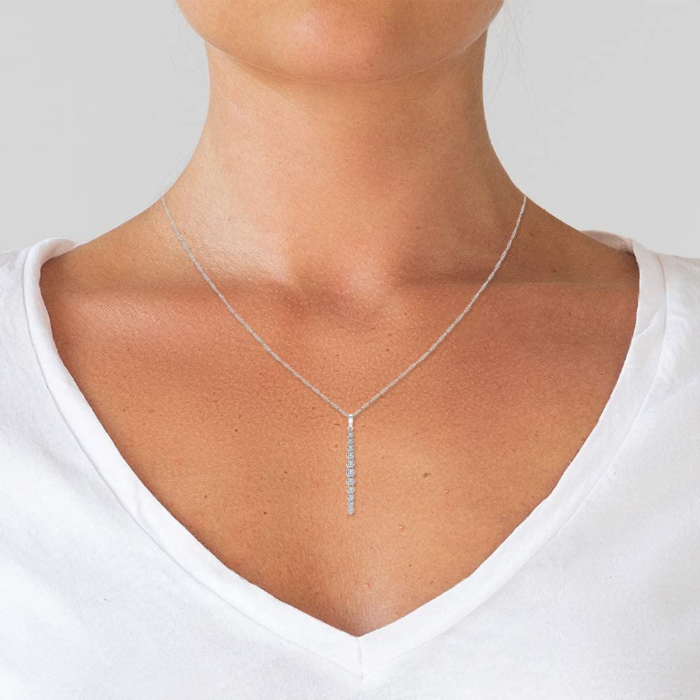 Diamond Vertical Bar Pendant