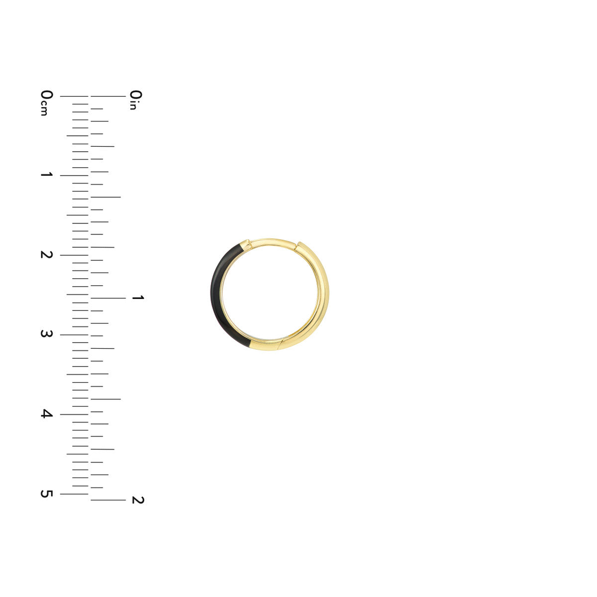 Black and Gold Enamel Hoop Earrings