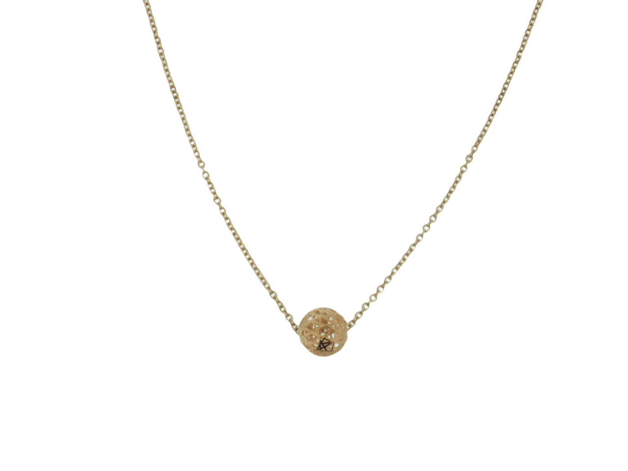 Filigree Rose Gold Ball Pendant