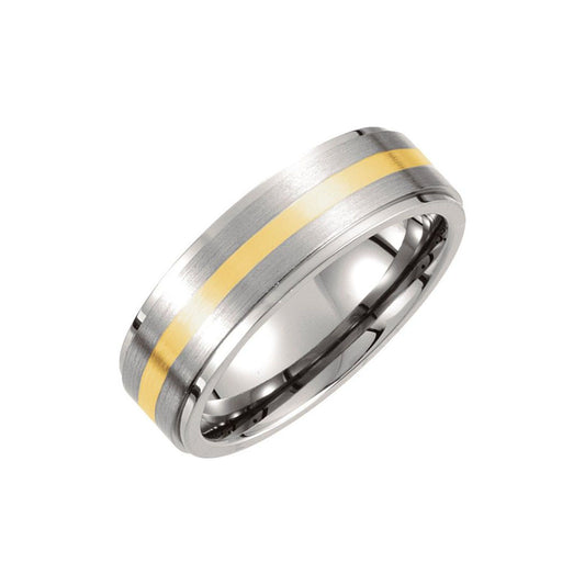 Titanium and Gold Inlay Flat Band