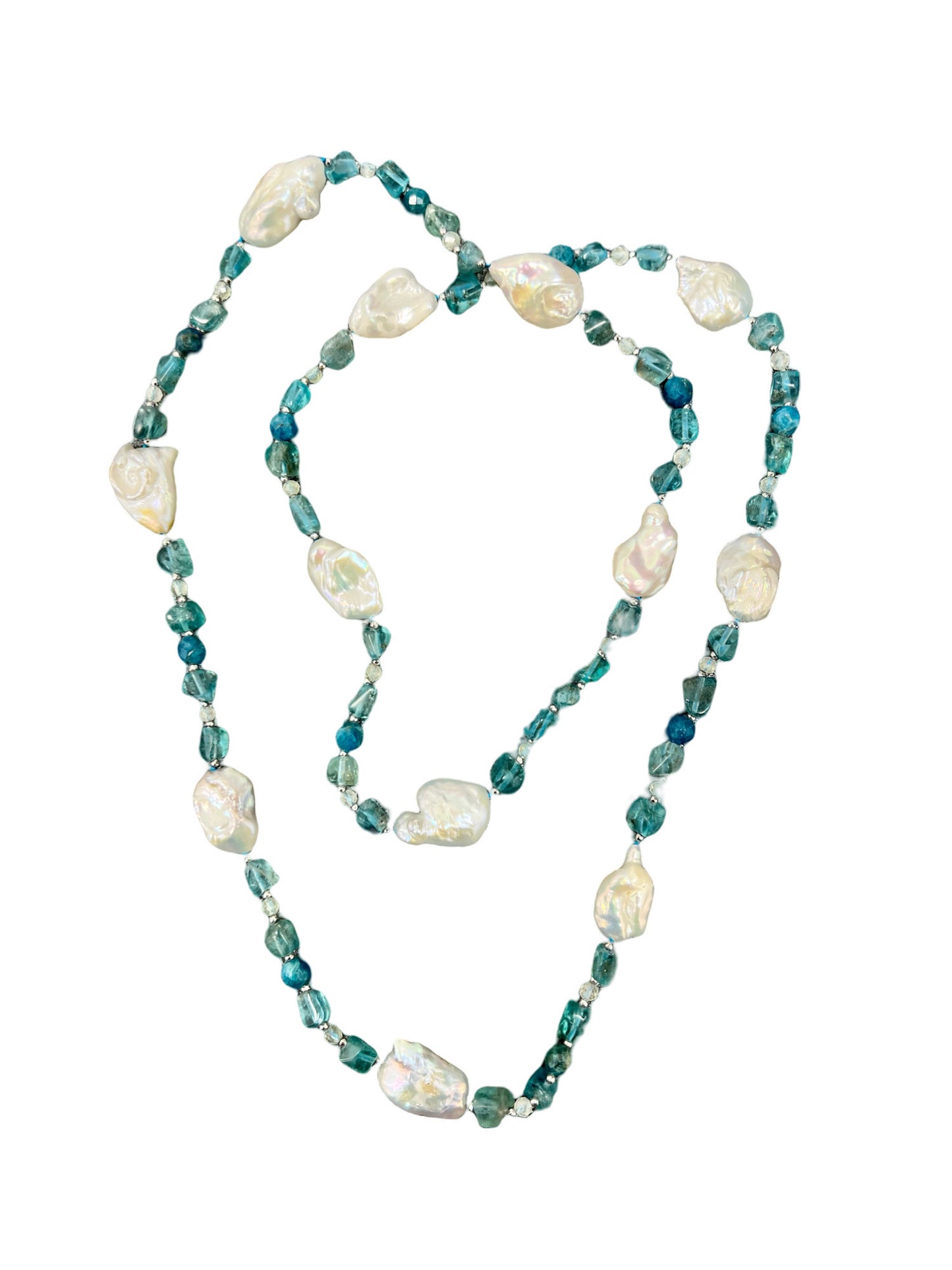 Baroque Pearl and Apatite Necklace