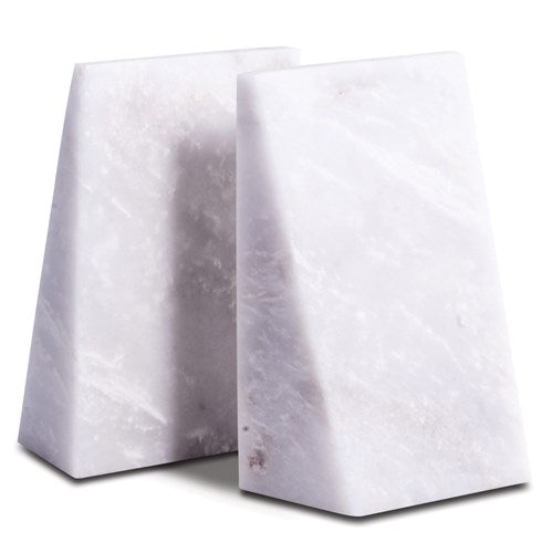 White Marble Bookends