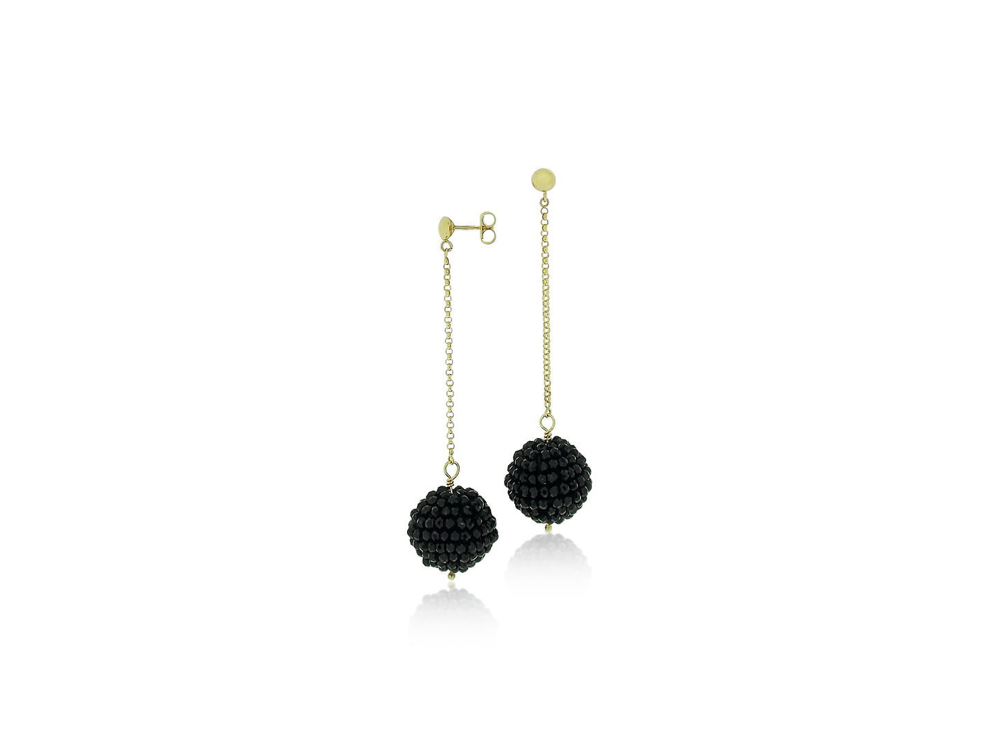 Black Spinel Disco Ball Earrings