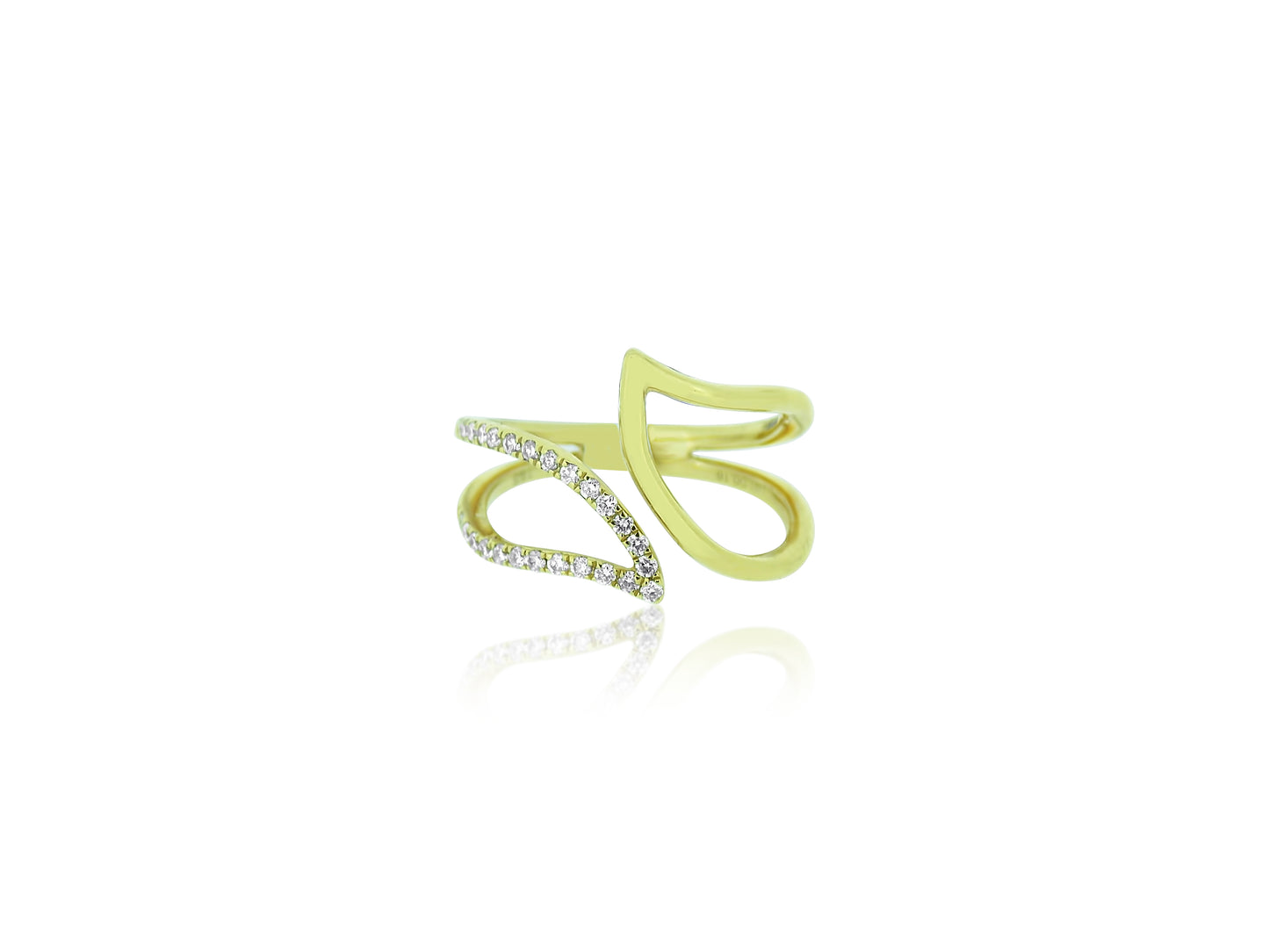 Wave Bypass Diamond Ring