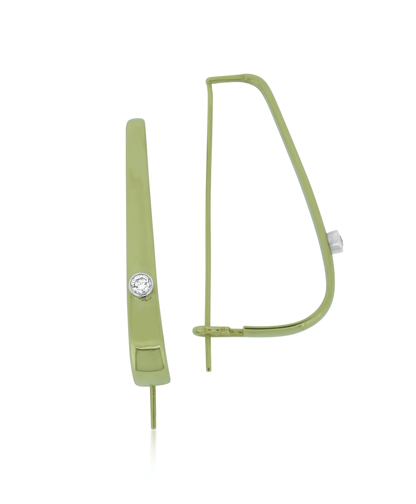 Golden Diamond Drop Earrings