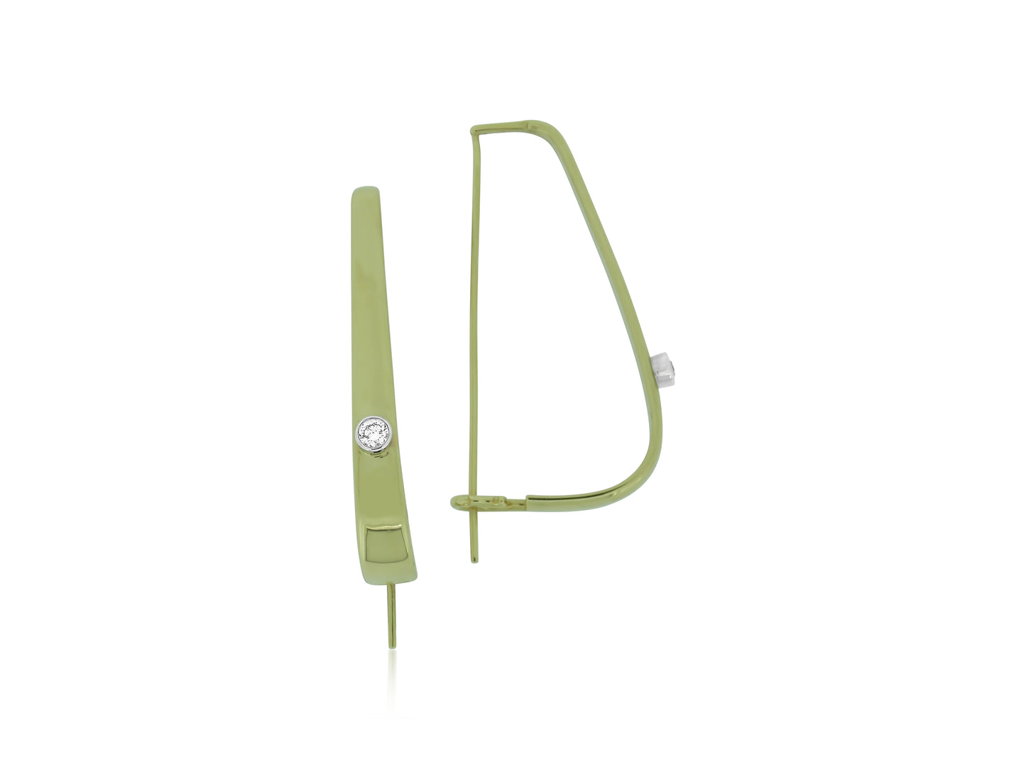 Golden Diamond Drop Earrings