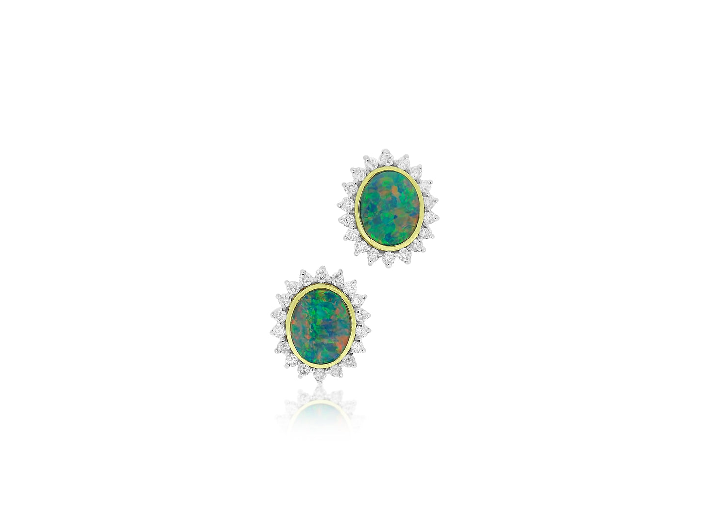 Opal Earrings with Removable Turquoise Drops