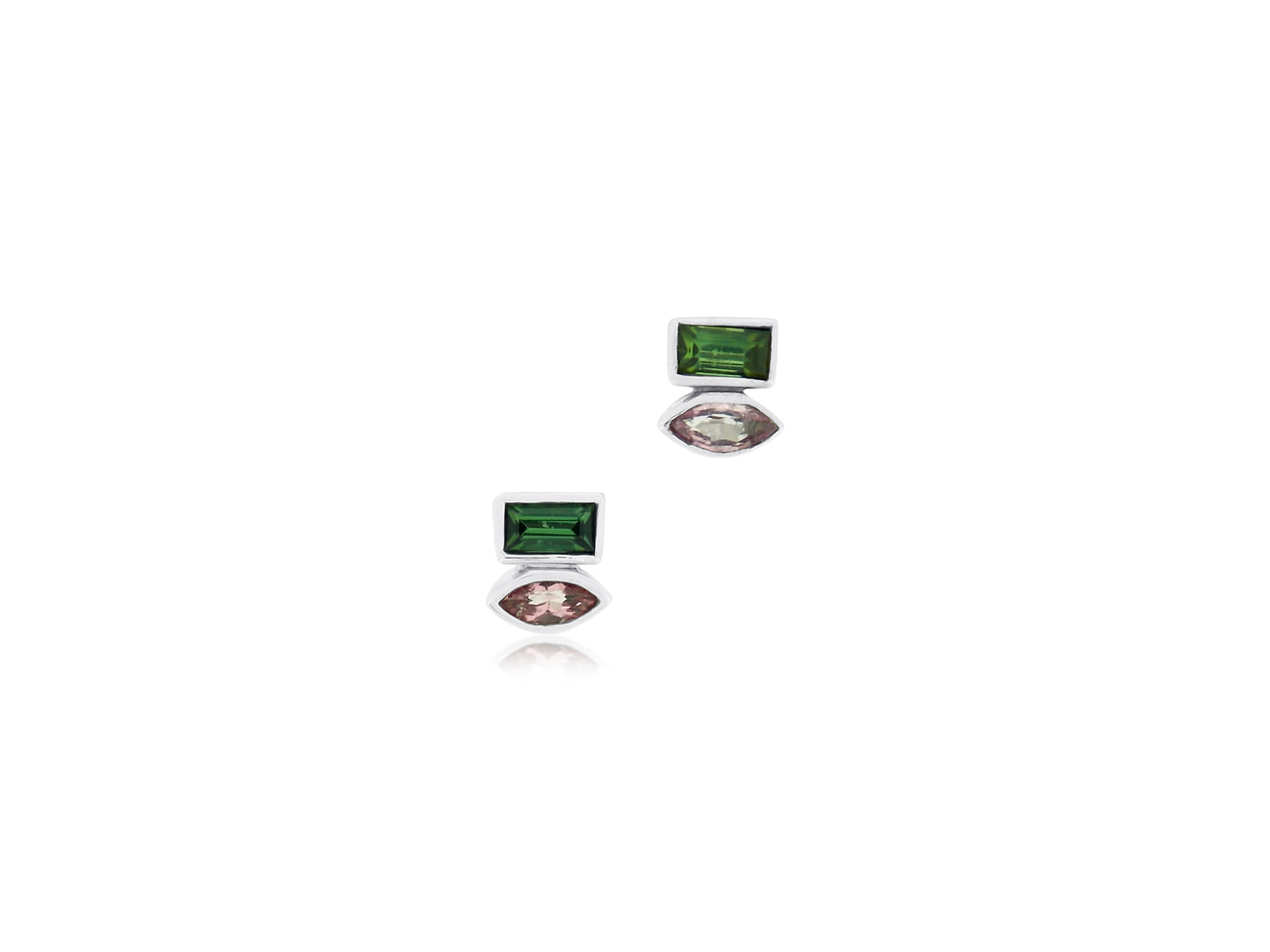 Tourmaline Pink and Green Earrings