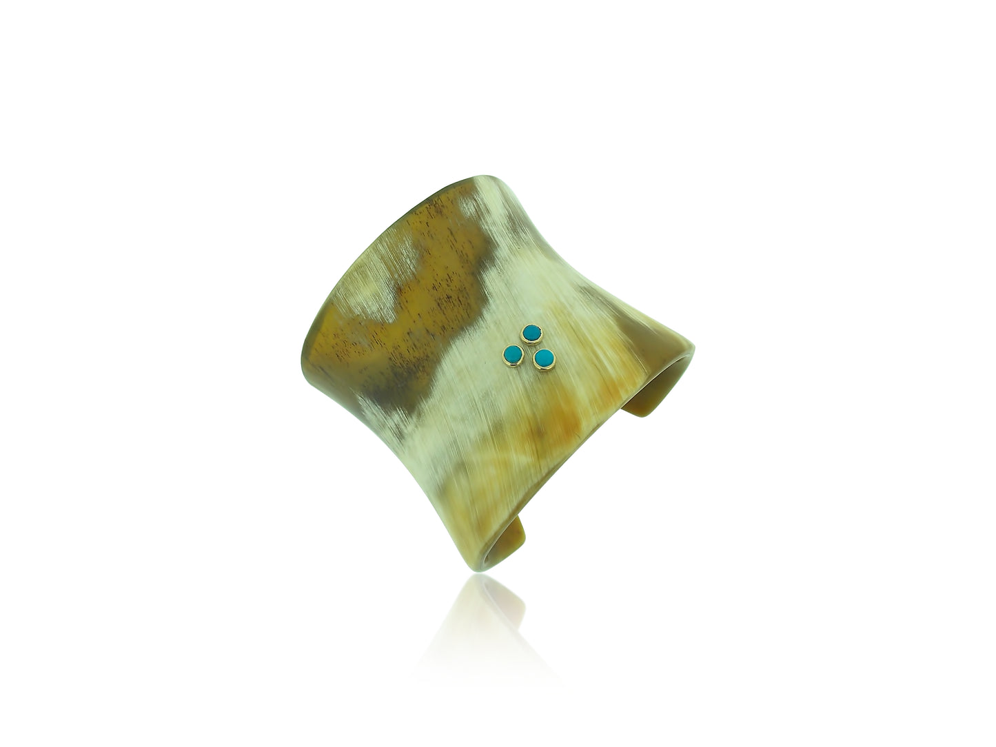 Buffalo Horn Turquoise Gold Cuff