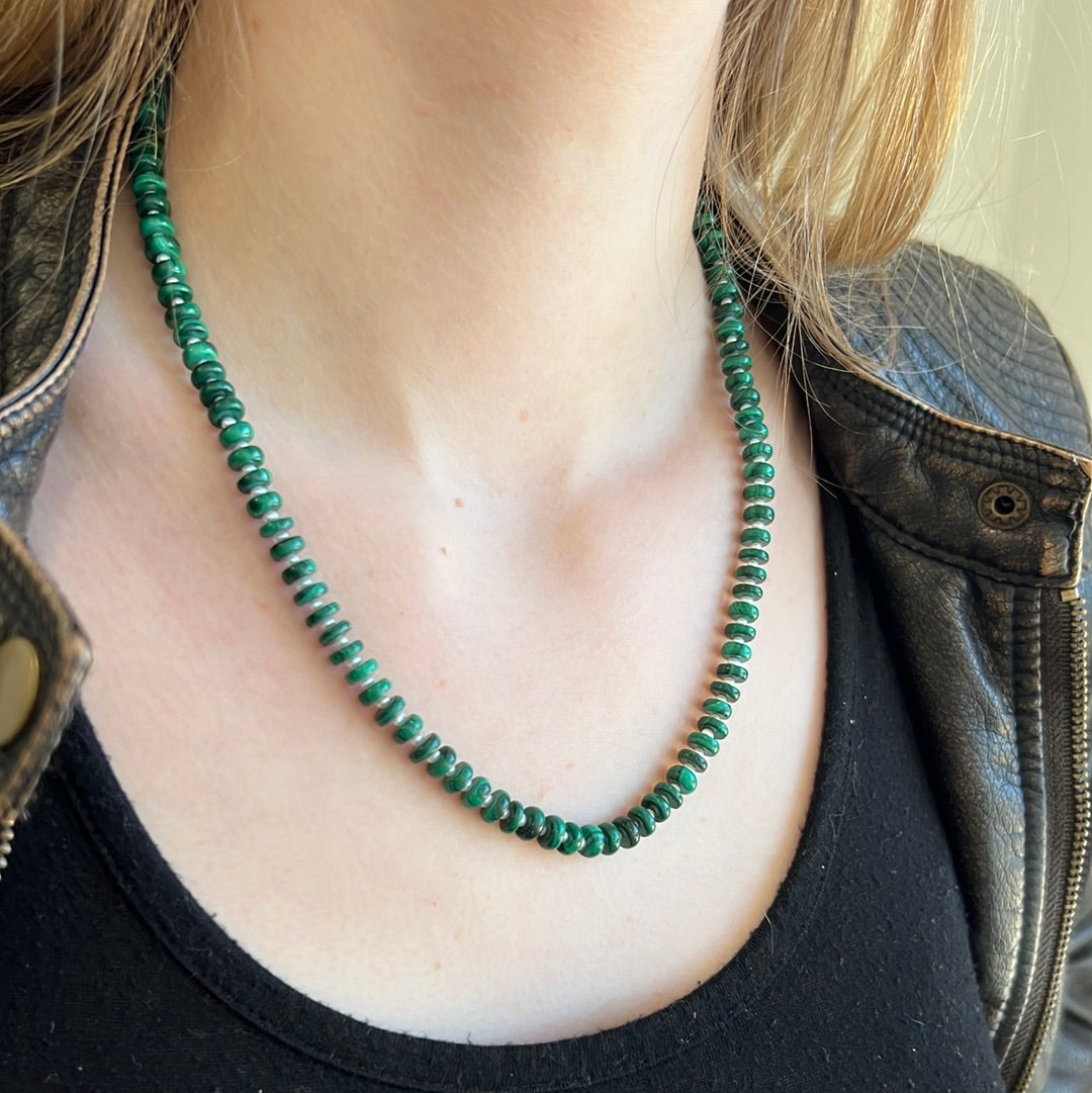 Malachite and Pearl Necklace