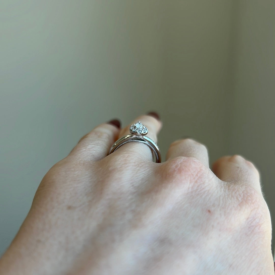 Pear Diamond Halo Engagement Set