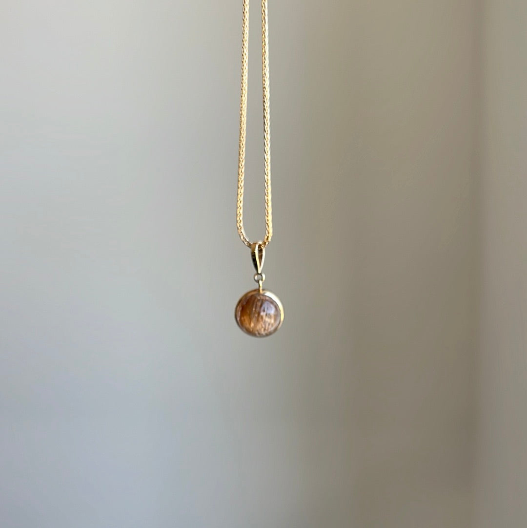 Rutilated Quartz Gold Pendant