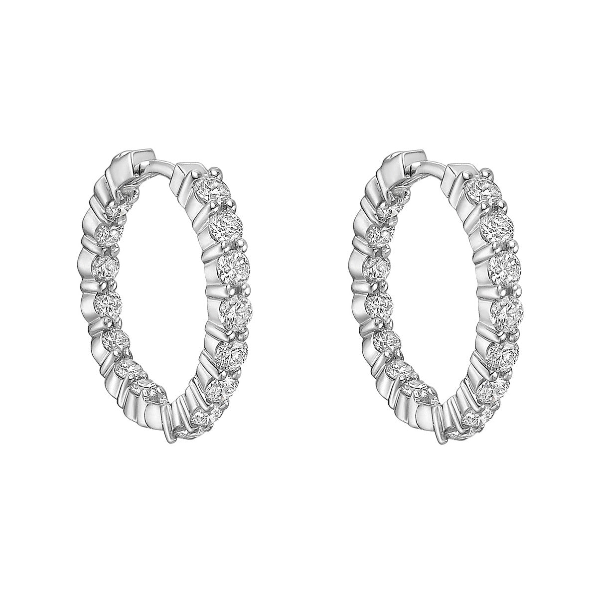 Diamond Hoops Two Carats