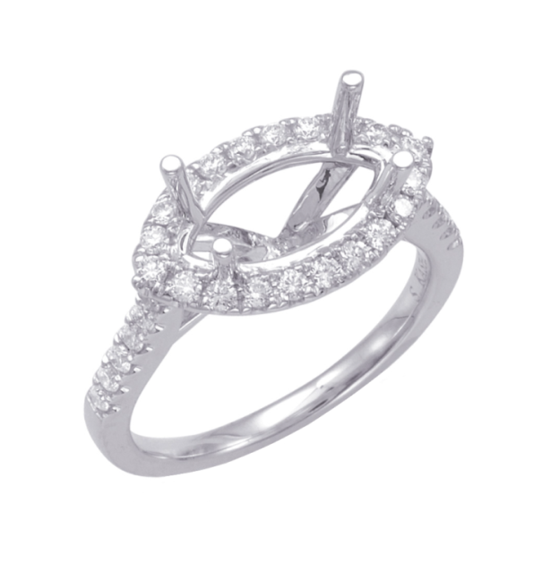 Marquise Halo Engagement Ring