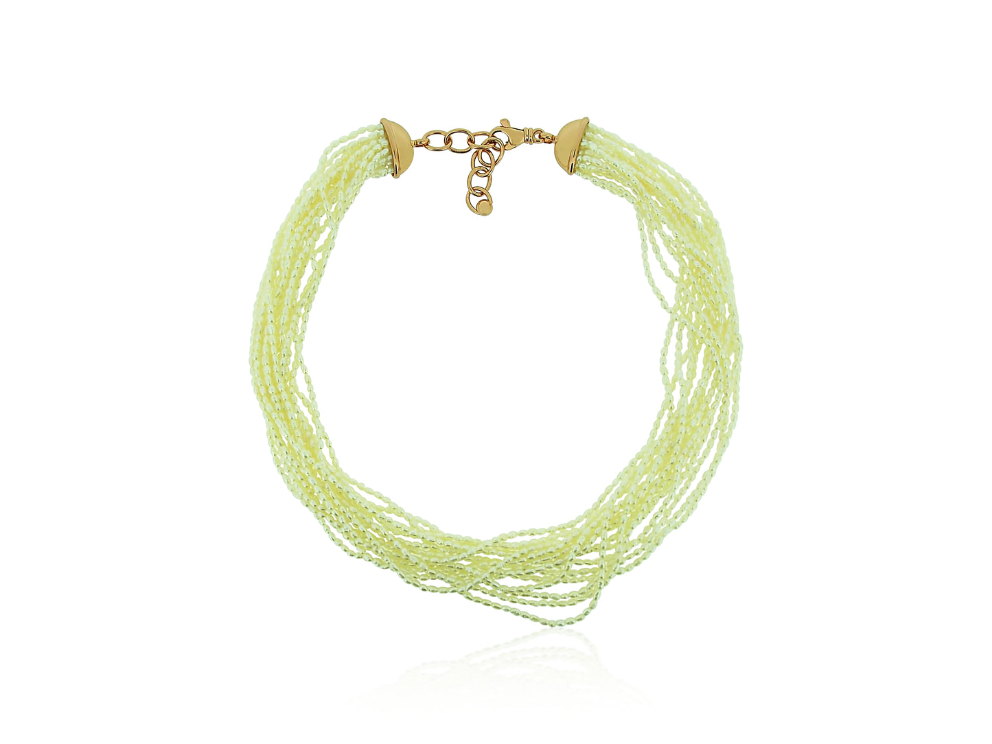 Rice Pearl Multi Strand Necklace