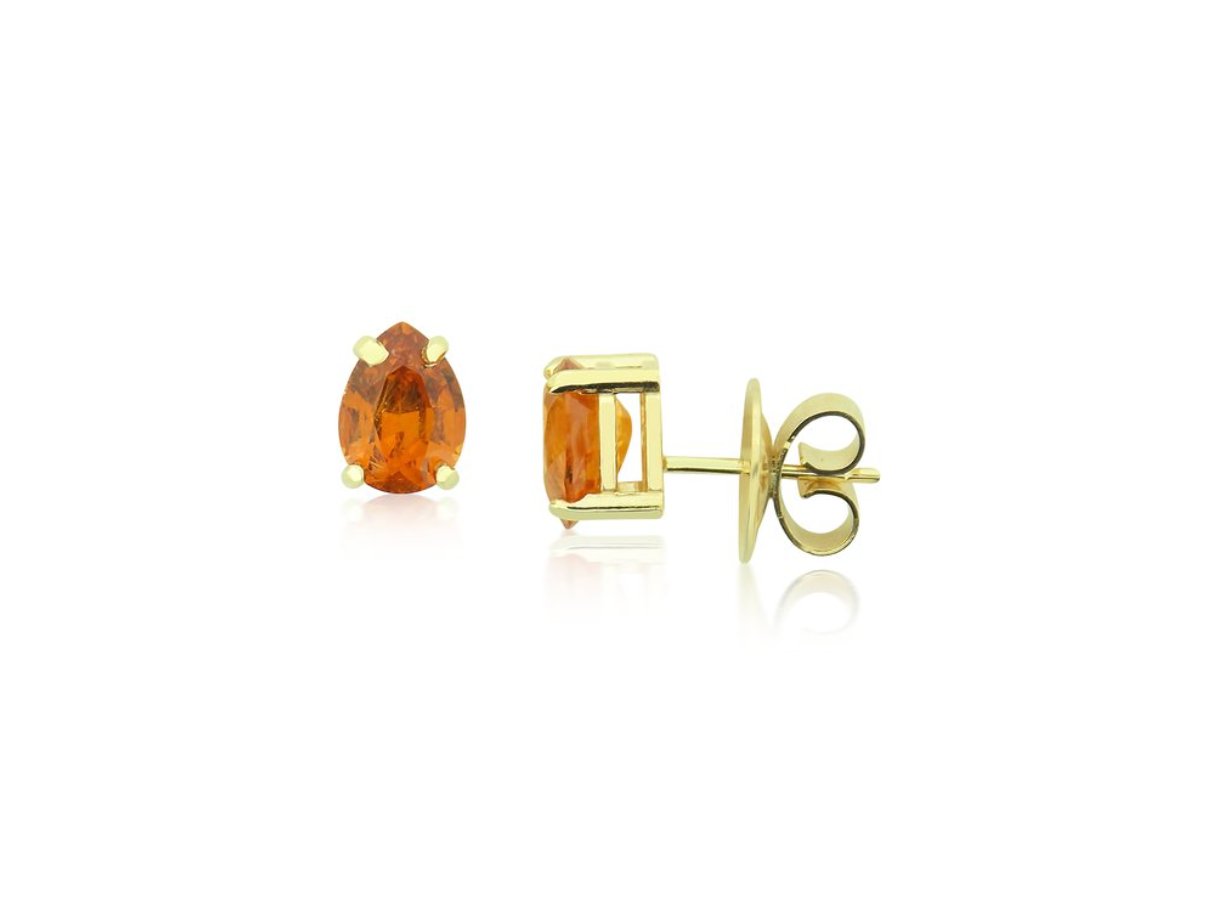 Spessarite Mandarin Garnet Pear Shape Earrings