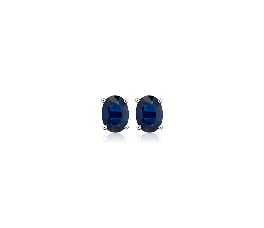 Oval Sapphire Stud Earrings