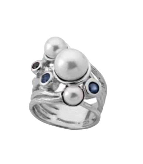 Triple Pearl Ocean Ring