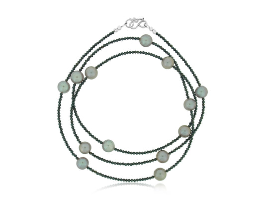 Yangtze Pearl and Spinel Long Necklace