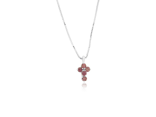 Pink Sapphire Cross Pendant