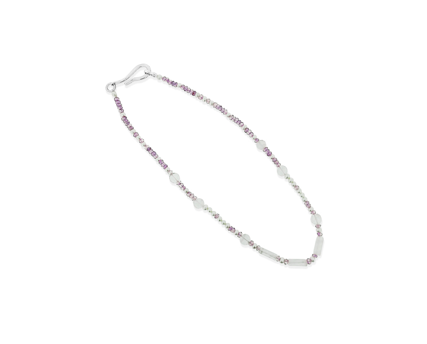Pink Spinel Quartz and Pearl Necklace