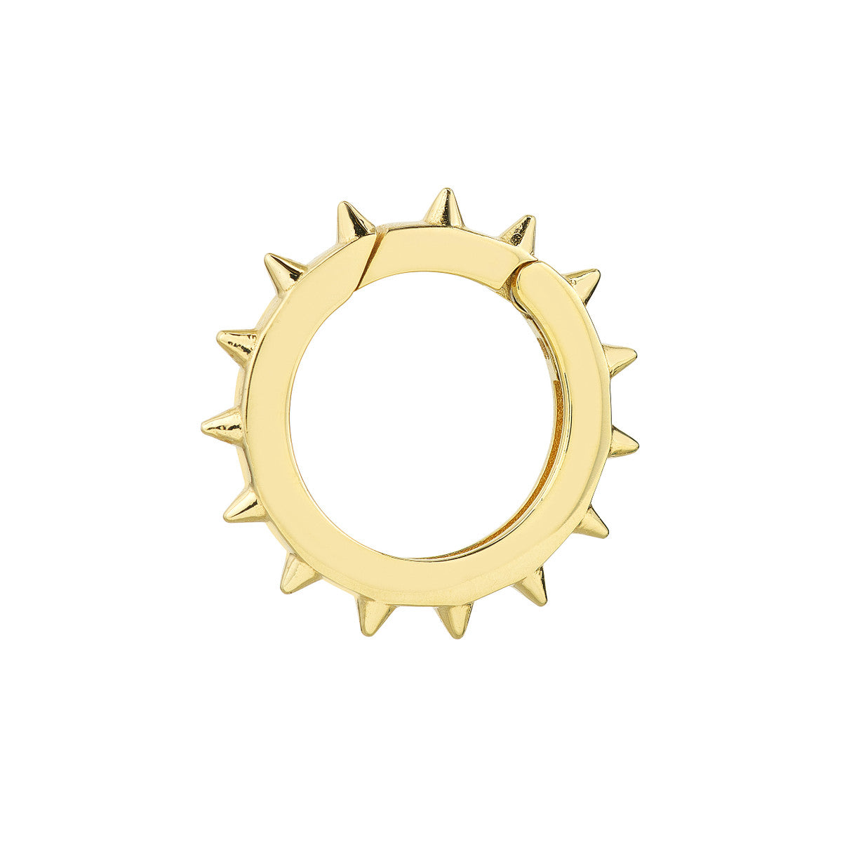 Round Spiked Push Lock Pendant with Rolo Chain