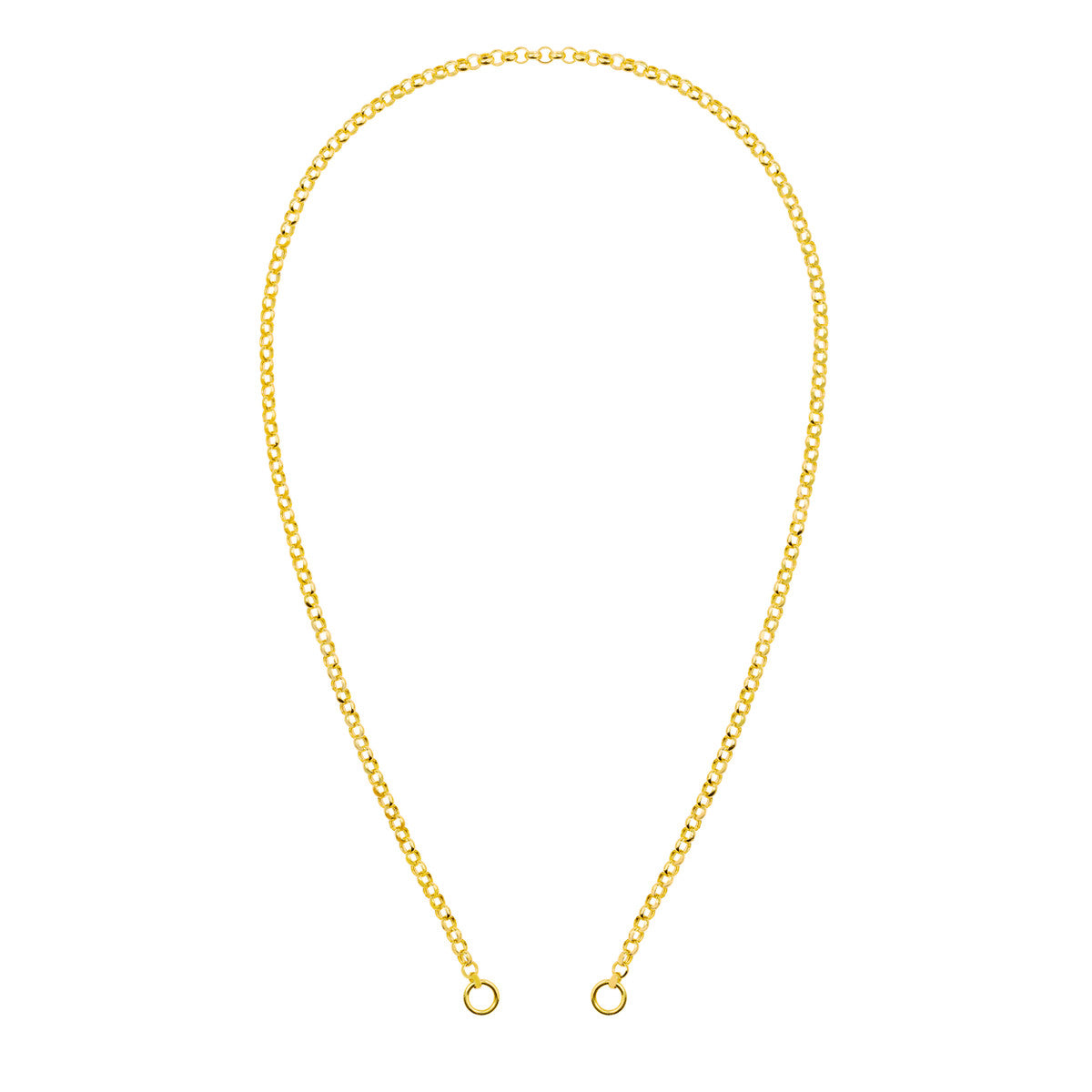 Round Spiked Push Lock Pendant with Rolo Chain