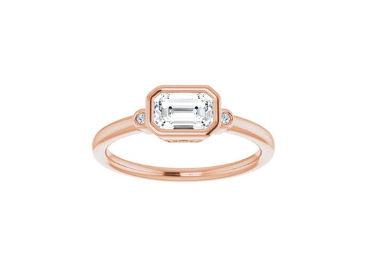 White Topaz Rose Gold Ring