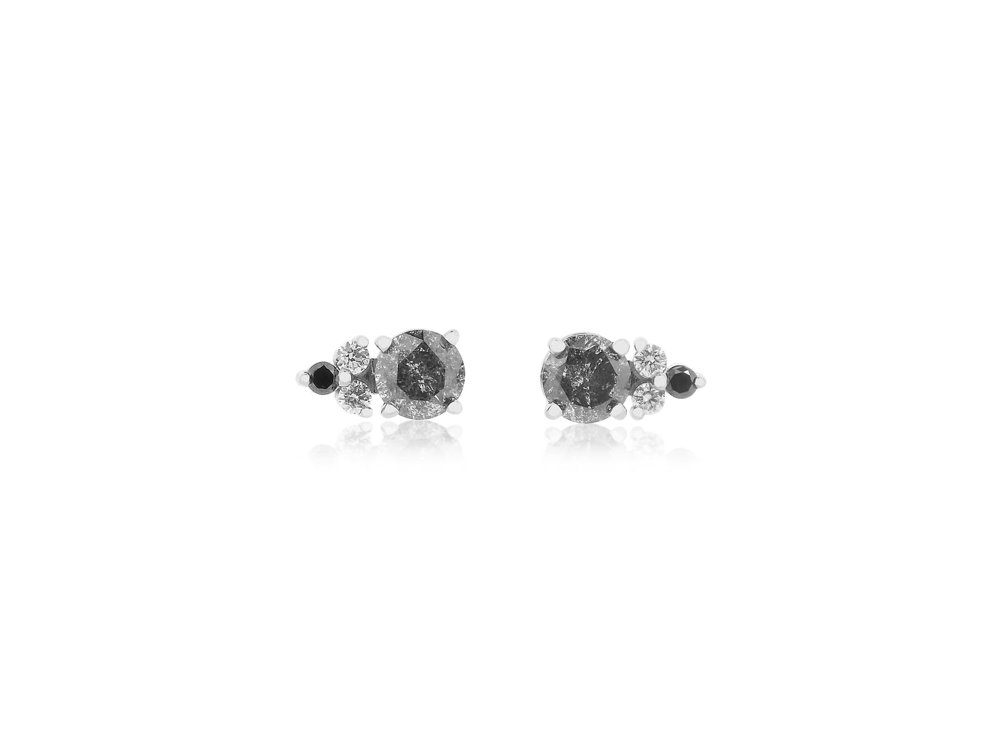 Salt and Pepper Diamond Earring