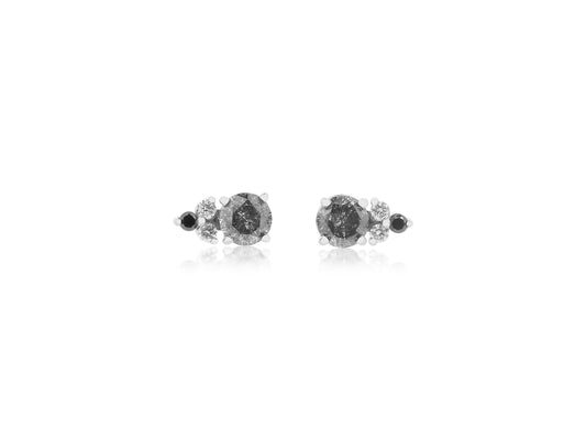 Salt and Pepper Diamond Earring