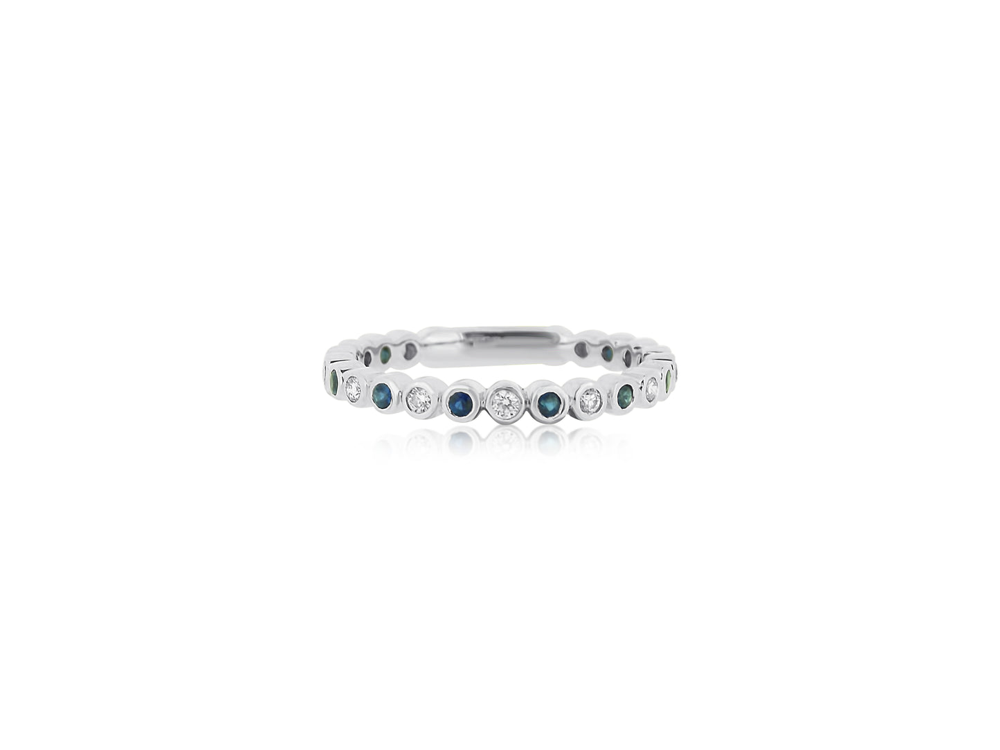 Sapphire and Diamond Stacking Band