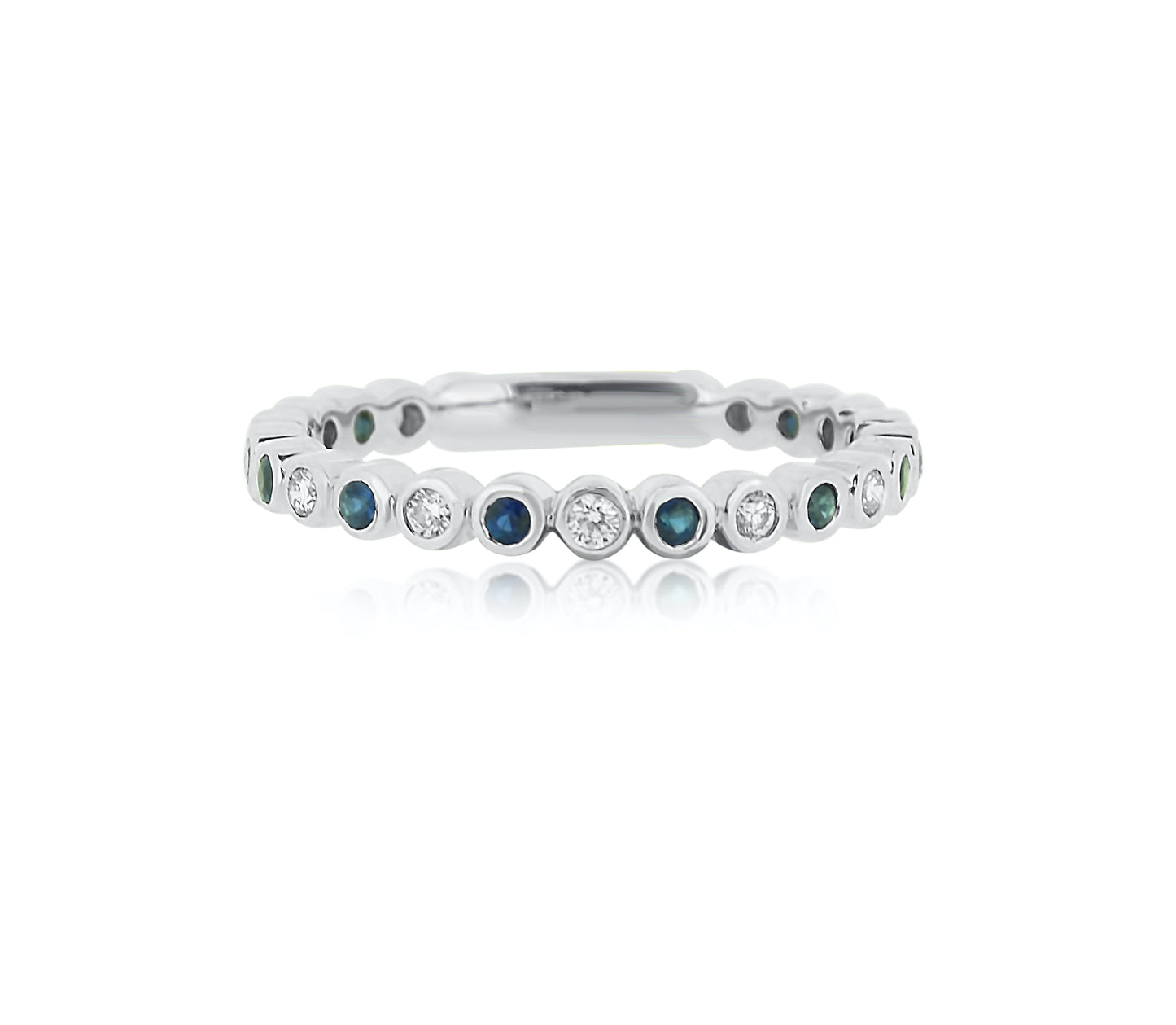 Sapphire and Diamond Stacking Band