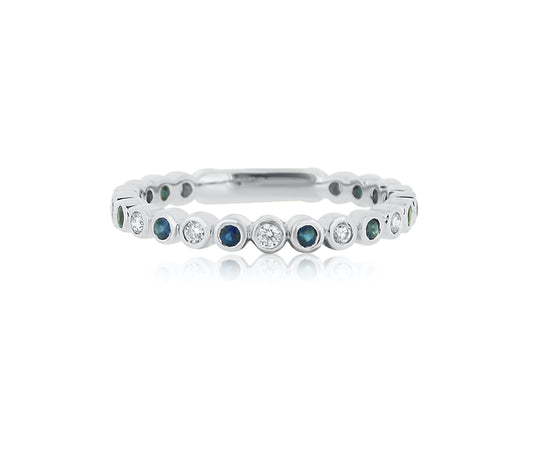 Sapphire and Diamond Stacking Band