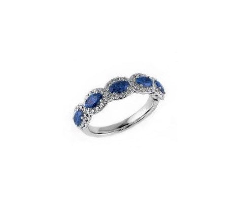 Sapphire Diamond Halo Band