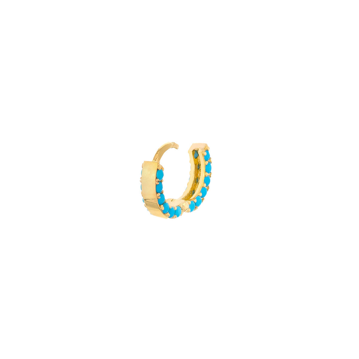 Huggie Turquoise Hoops