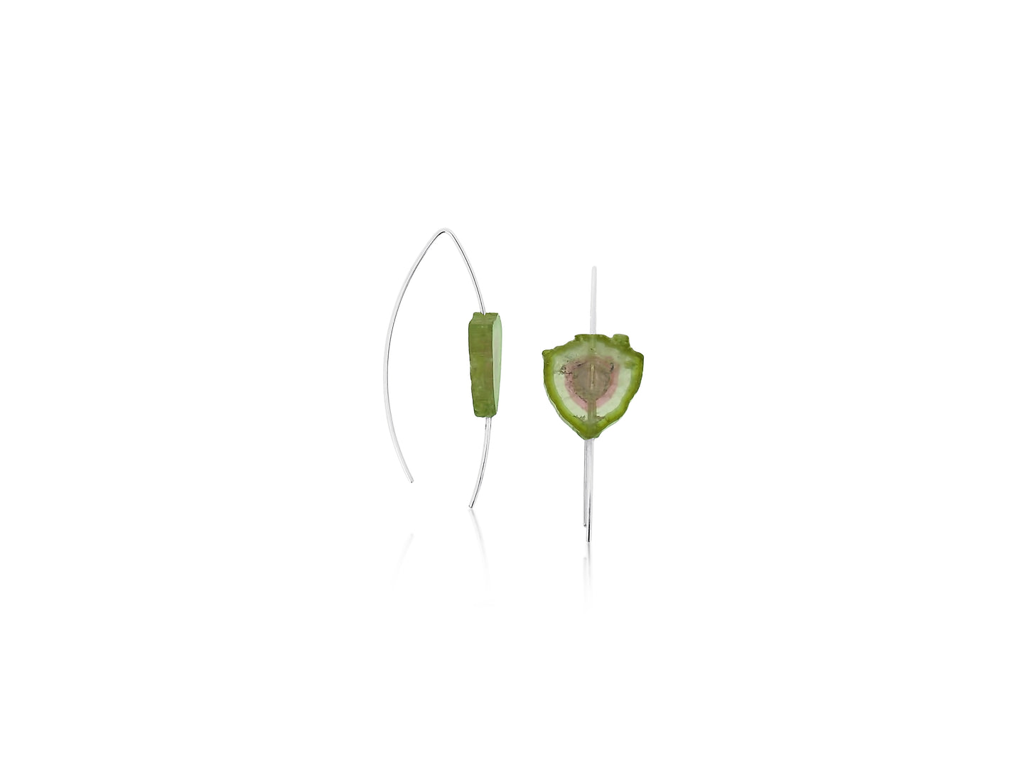 Tourmaline Slice Wire Earrings