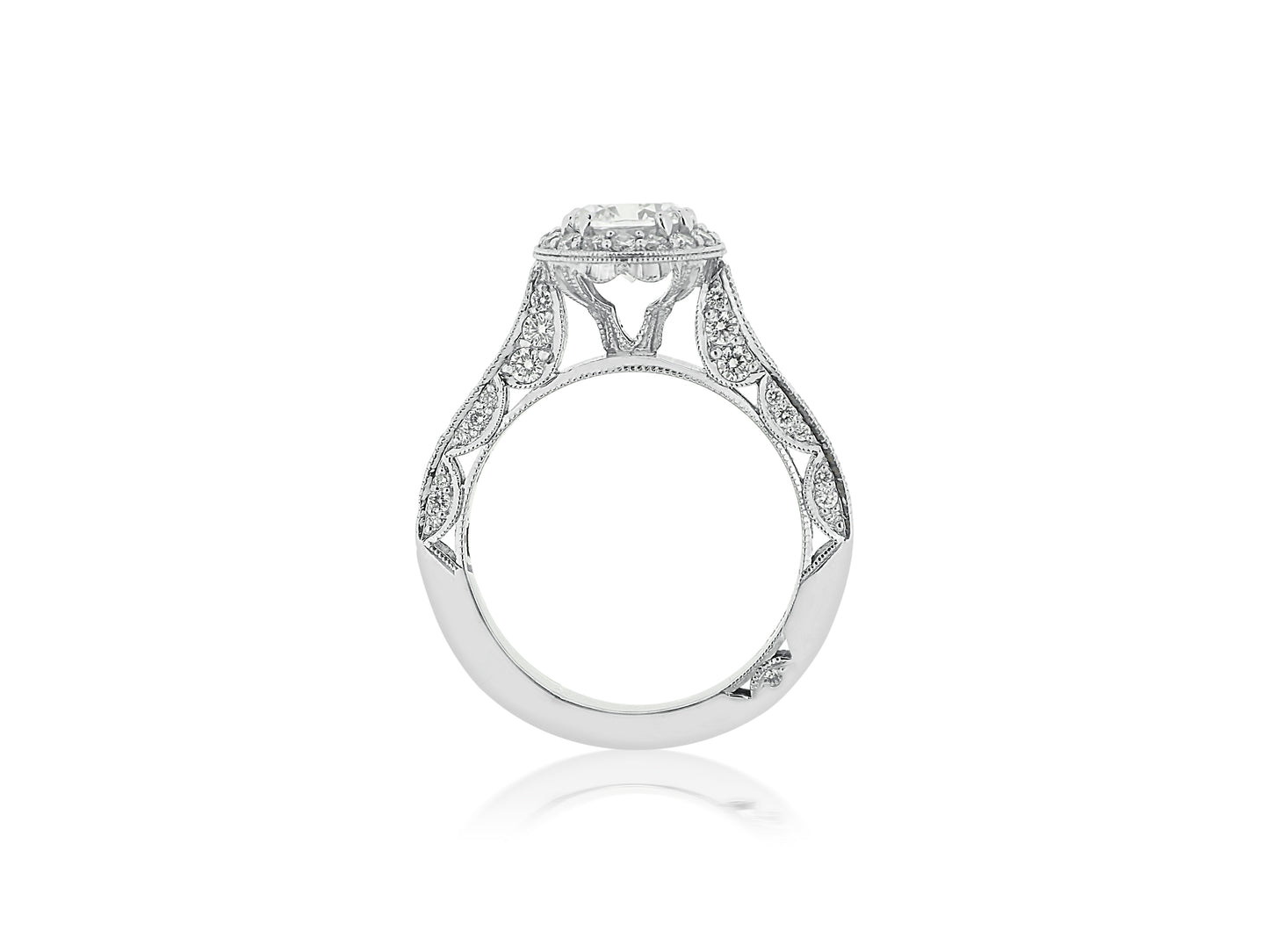 Detailed Halo Diamond Semi Mount Ring